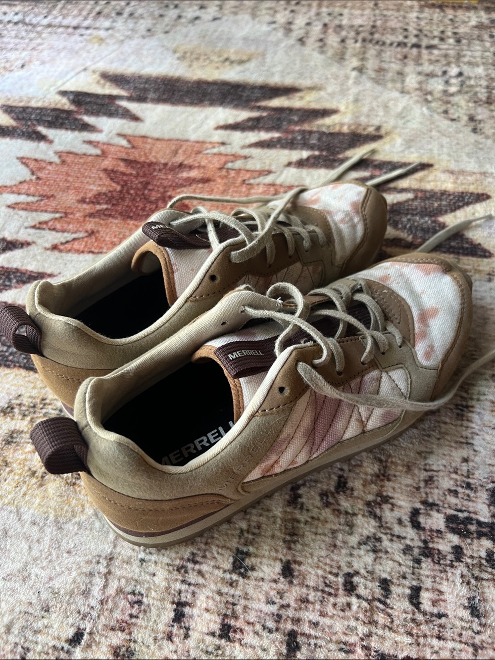 Merrell Women's Tan and Pink Casual Trail Sneakers